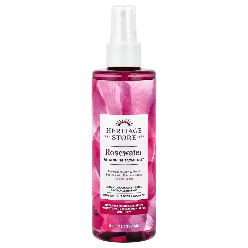 Heritage Store, Rosewater Refreshing Facial Mist, All Skin Types, 8 fl oz (237 ml)